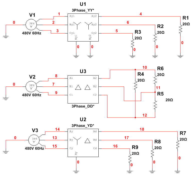 Multisim 3-Phase Transformer Models.png